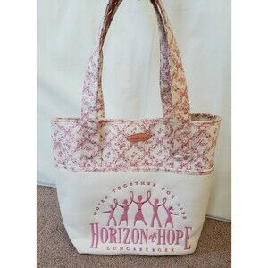 Longaberger Horizon of Hope TOTE  HANDBAG Front Pocket RETIRED  Snap Closure